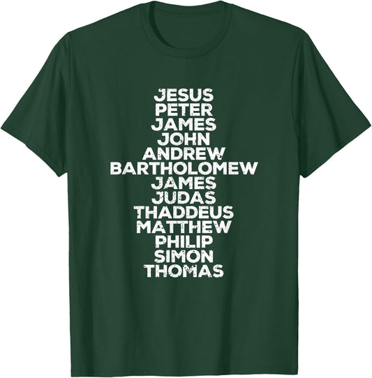 Jesus Christ 12 Apostles Disciples Funny Christmas Religous T-Shirt - T-Shirt | Forest