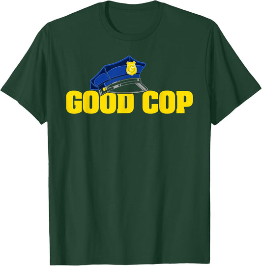 Good Cop Bad Cop Funny Matching Police Halloween Costume T-Shirt - T-Shirt | Forest