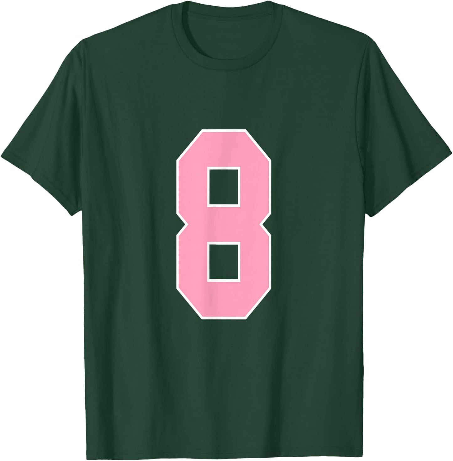 Number 8 Shirt Pink Football Basketball Breast Cancer Aware T-Shirt - T-Shirt | Forest