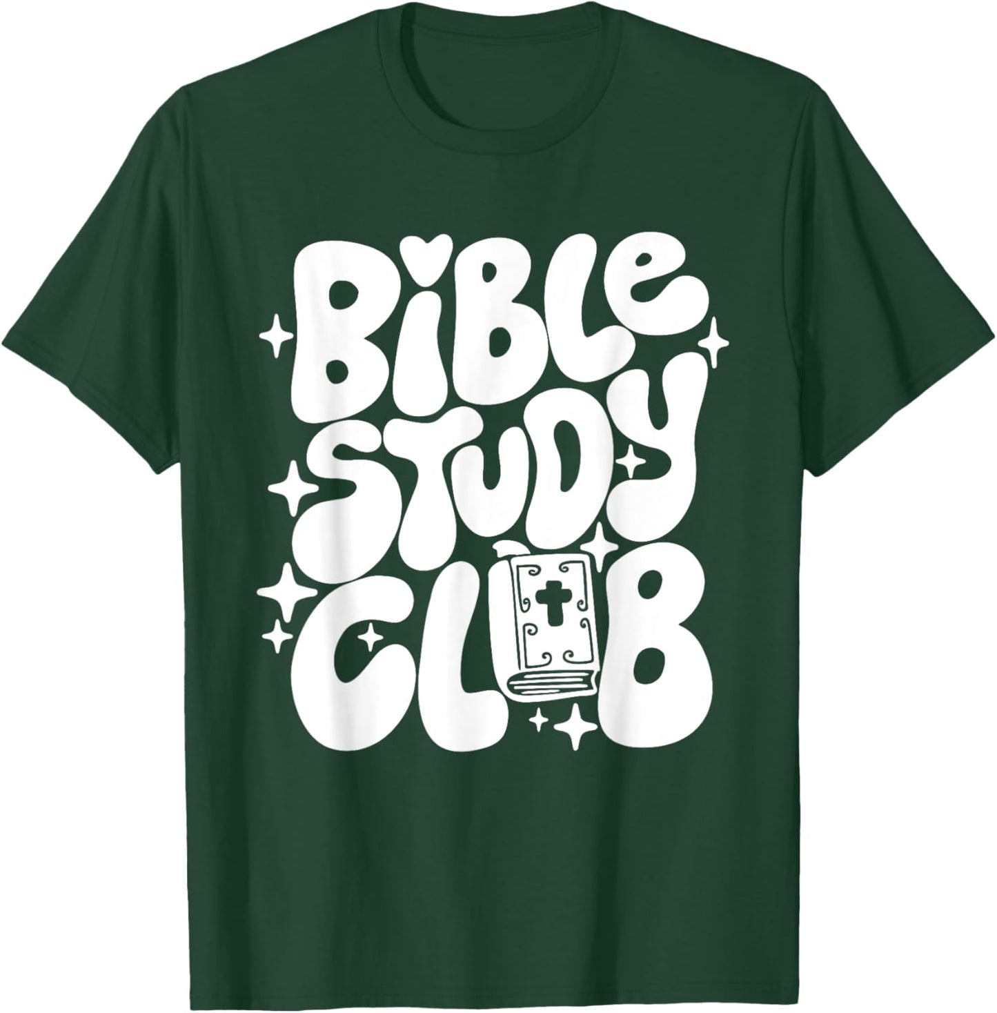 Bible Study Club Groovy Religious Christian Hippie T-Shirt - T-Shirt | Forest