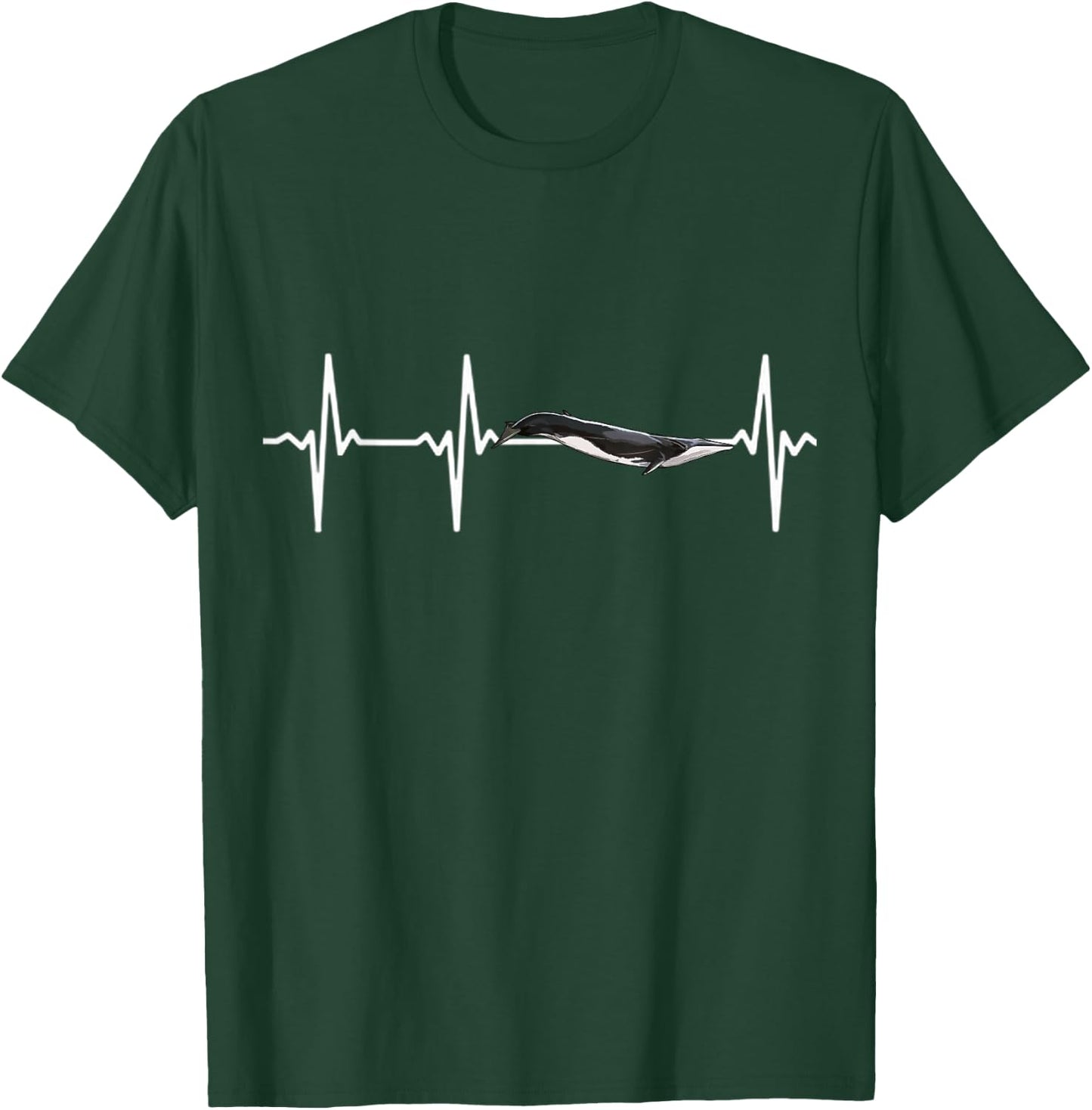 Fin Whale Heartbeat Whale Lovers T-Shirt - T-Shirt | Forest