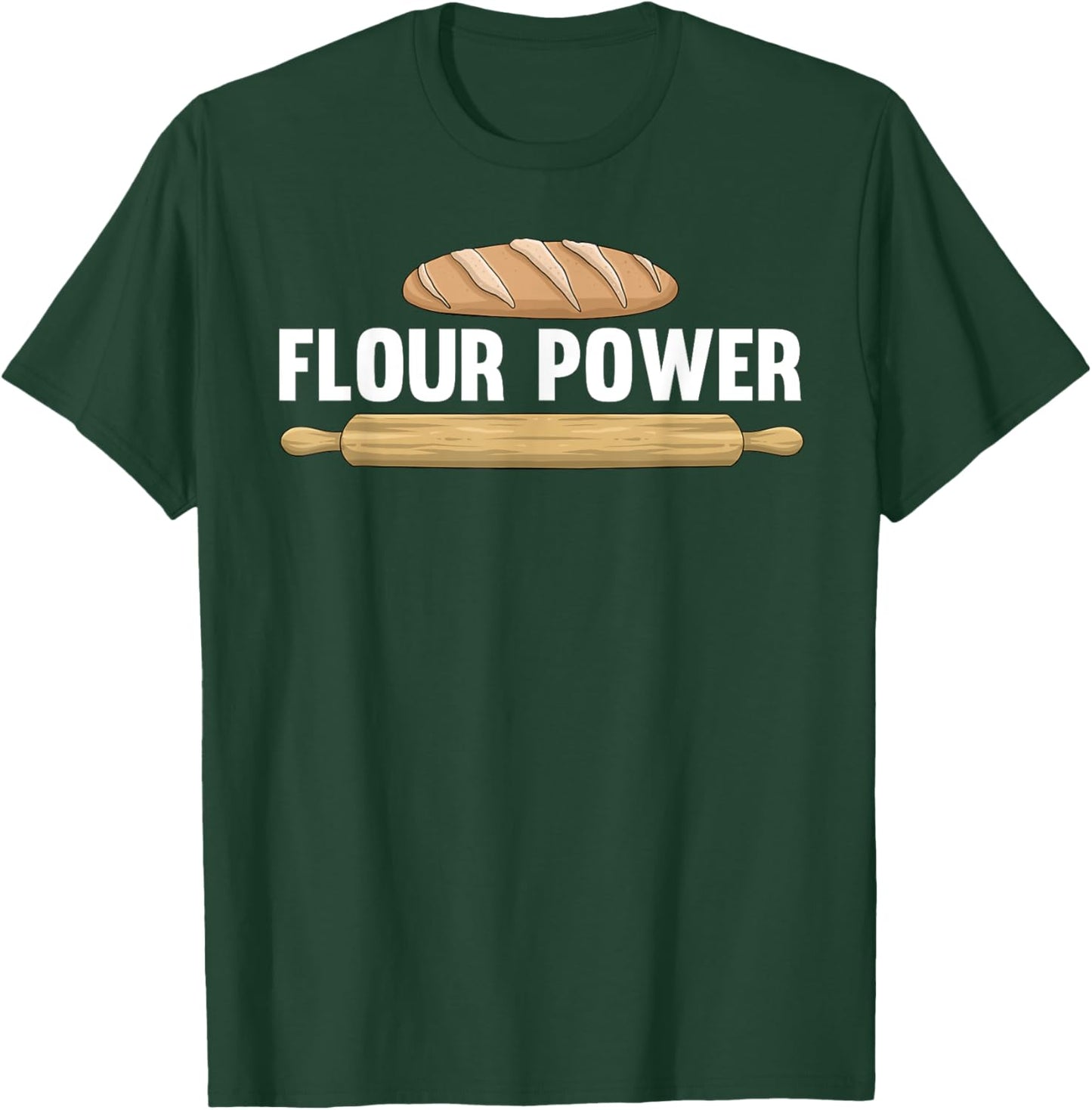 Cool Baking Art Women Flour Power Bread Cookie Baker T-Shirt - T-Shirt | Forest