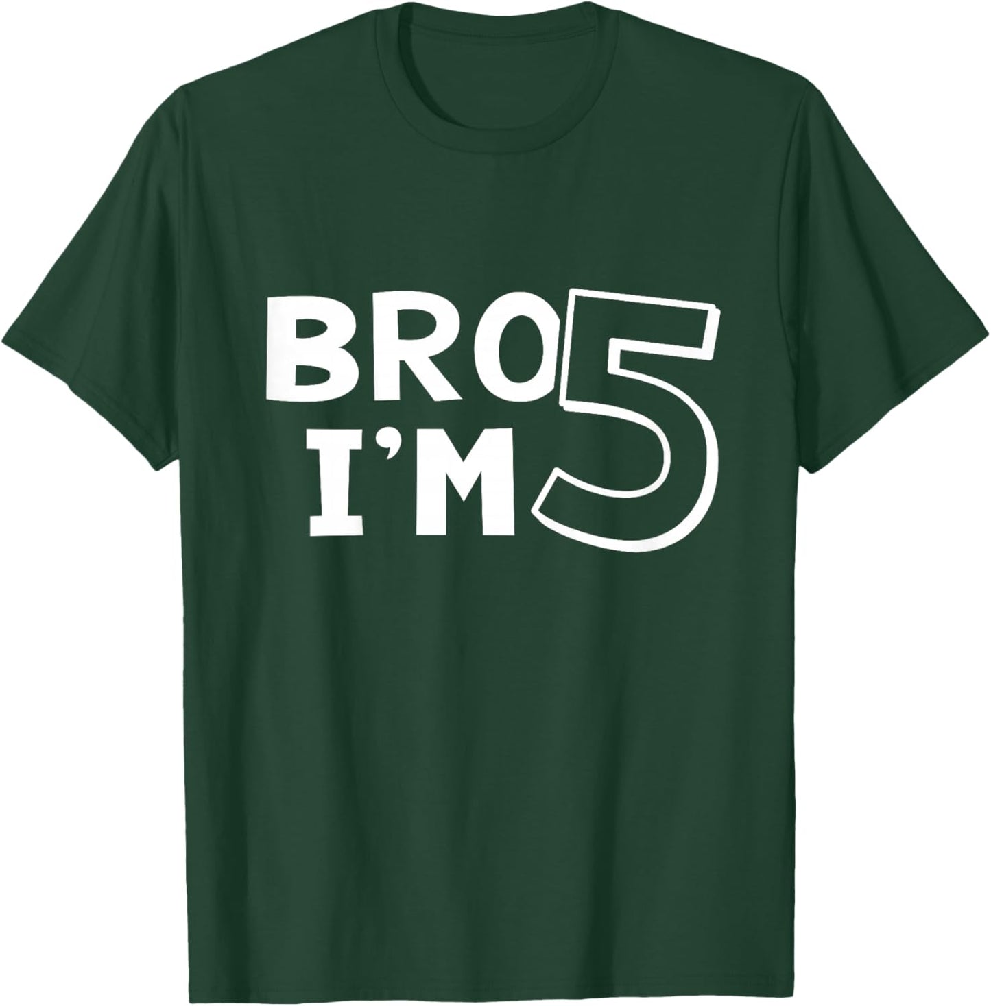 5th Birthday Boy Bro I’m 5 Year Old Five Fifth Party T-Shirt - T-Shirt | Forest