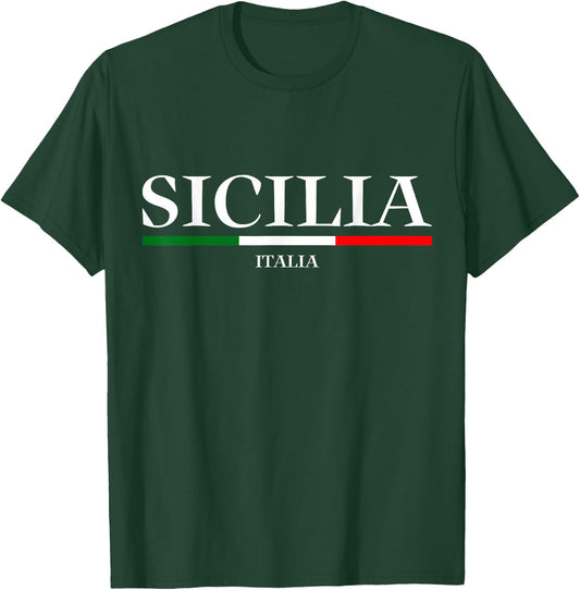 Sicilia Flag Sicily Palermo Italy T-Shirt - T-Shirt | Forest