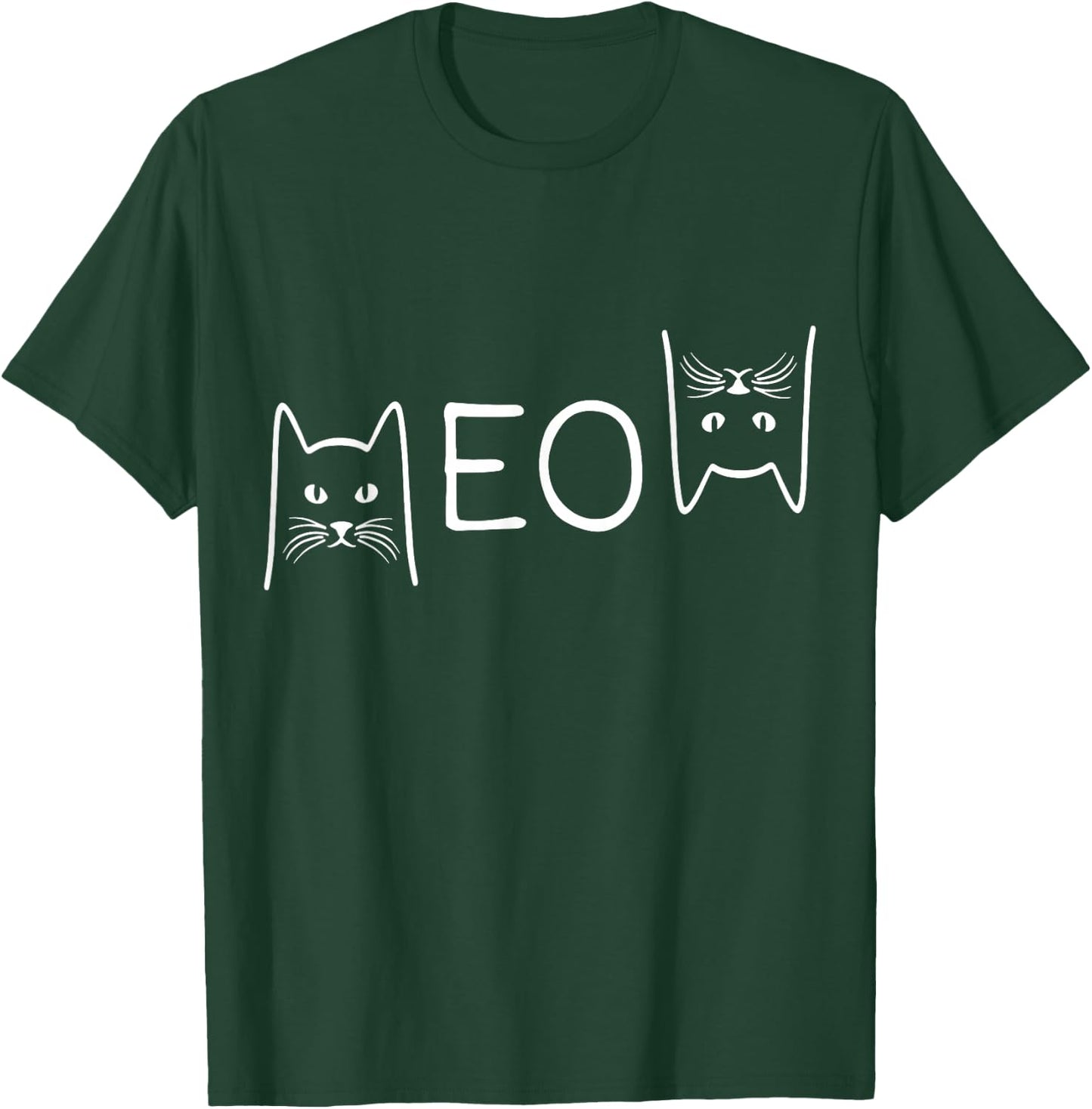 Meow Cat Shirt Meow Kitty Funny Cats Mom and Cat Dad T-Shirt - T-Shirt | Forest