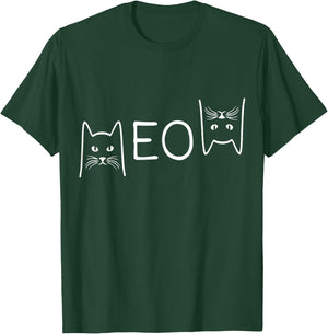 Meow Cat Shirt Meow Kitty Funny Cats Mom and Cat Dad T-Shirt - T-Shirt | Forest