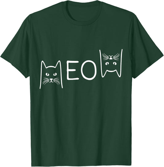Meow Cat Shirt Meow Kitty Funny Cats Mom and Cat Dad T-Shirt - T-Shirt | Forest