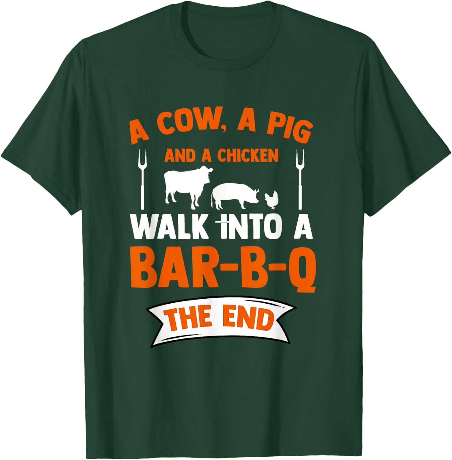 Smoke Grill Cow Pig Chicken Bar-B-Q Grilling Food T-Shirt - T-Shirt | Forest