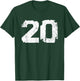 Number #20 Sport Vintage White Varsity Number T-Shirt - T-Shirt | Forest