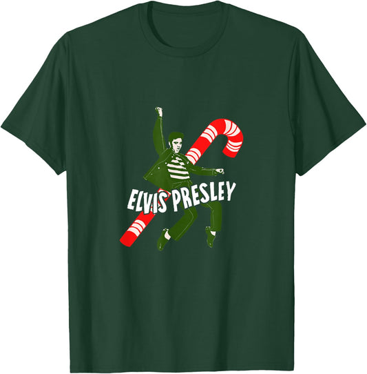 Elvis Candy Cane T-Shirt - T-Shirt | Forest
