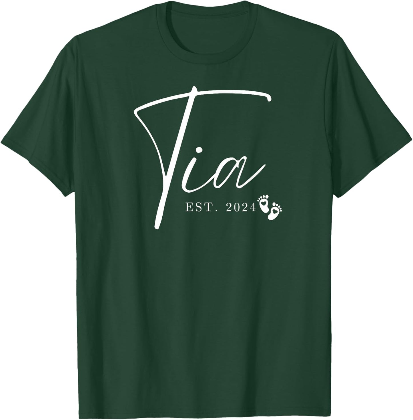 Tia Est 2024 Promoted to Tia First Time New Tia Aunt Auntie T-Shirt - T-Shirt | Forest
