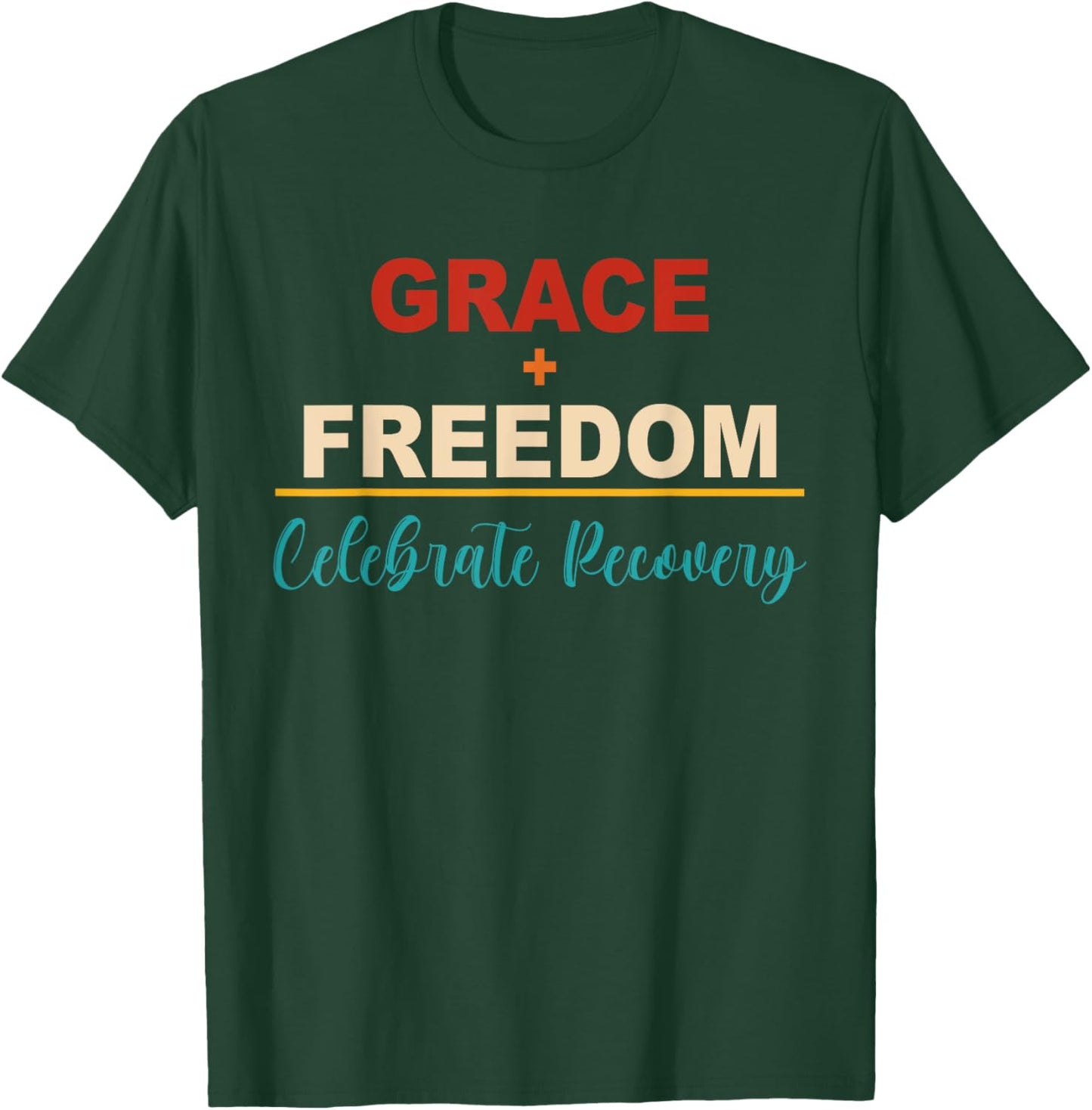 Grace+Freedom Celebrate Recovery Peace Love Apparel T-Shirt - T-Shirt | Forest