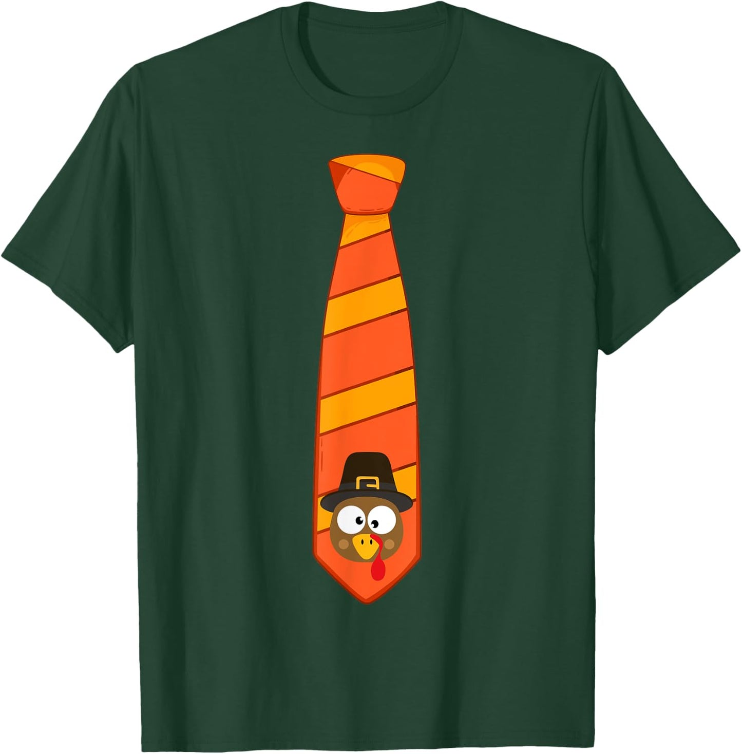 Funny thanksgiving tie with turkey for family dinner T-Shirt - T-Shirt | Forest