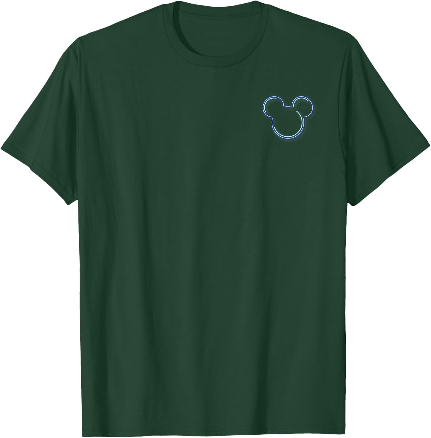 Disney Mickey and Friends Mickey Neon Outline Front & Back T-Shirt - T-Shirt | Forest