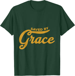 Saved By Grace - Religious Christian Faith & Hope - Cutlass T-Shirt - T-Shirt | Forest