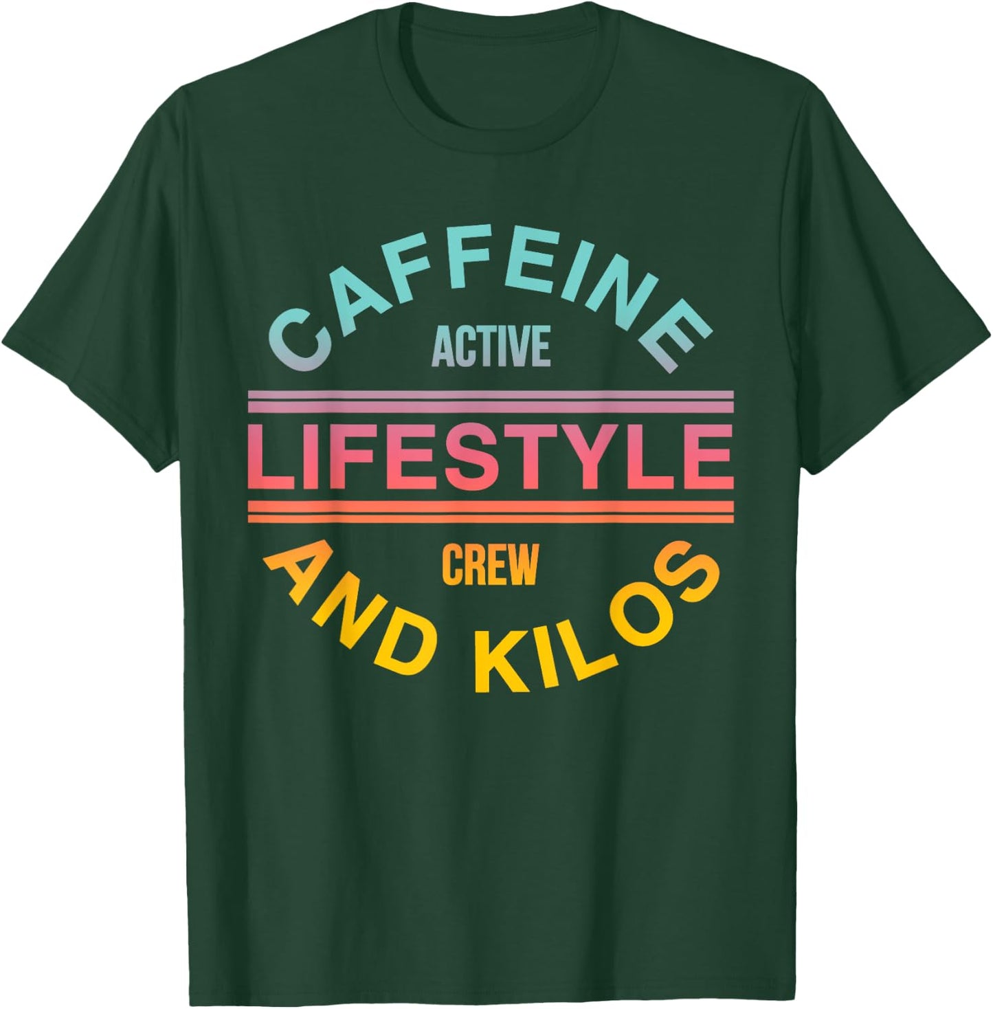 Caffeine Active Lifestyle Crew And Kilos T-Shirt - T-Shirt | Forest