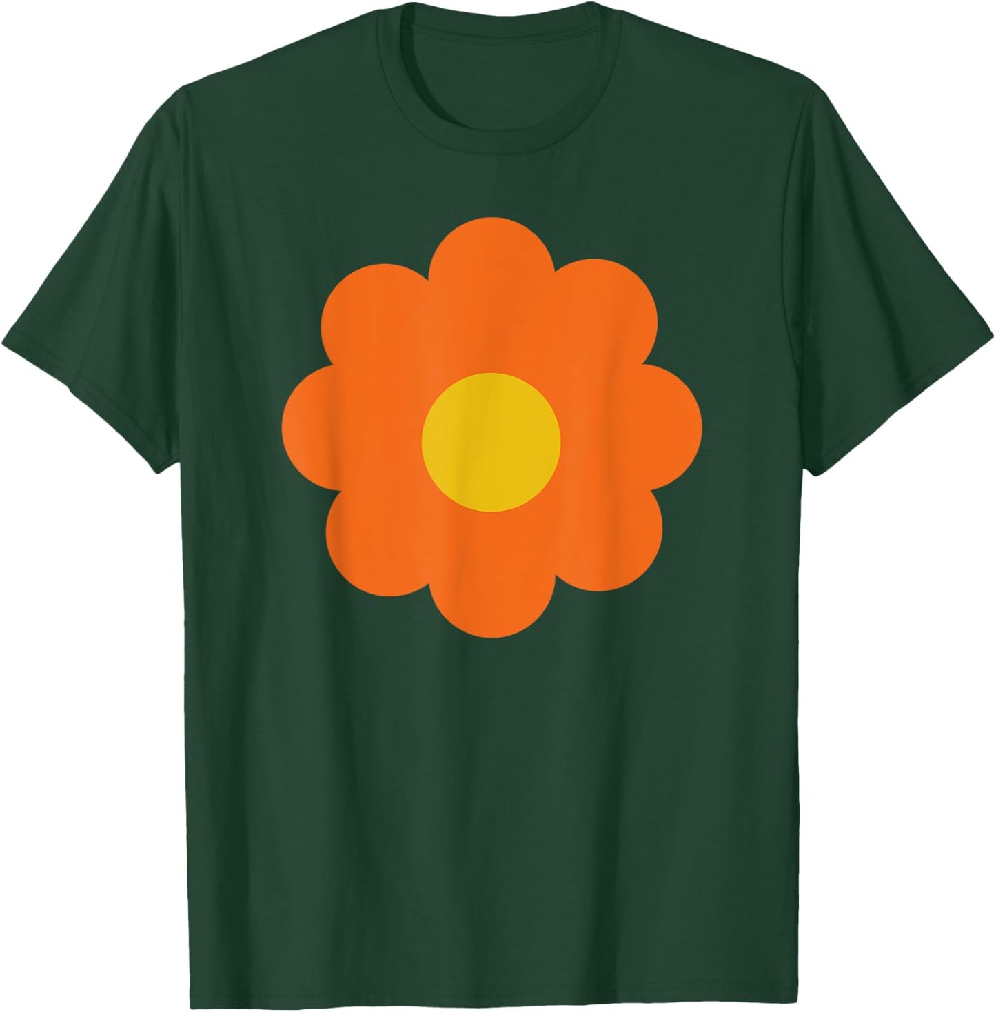 Comic Flower in Orange Art Graphic Women Children T-Shirt - T-Shirt | Forest