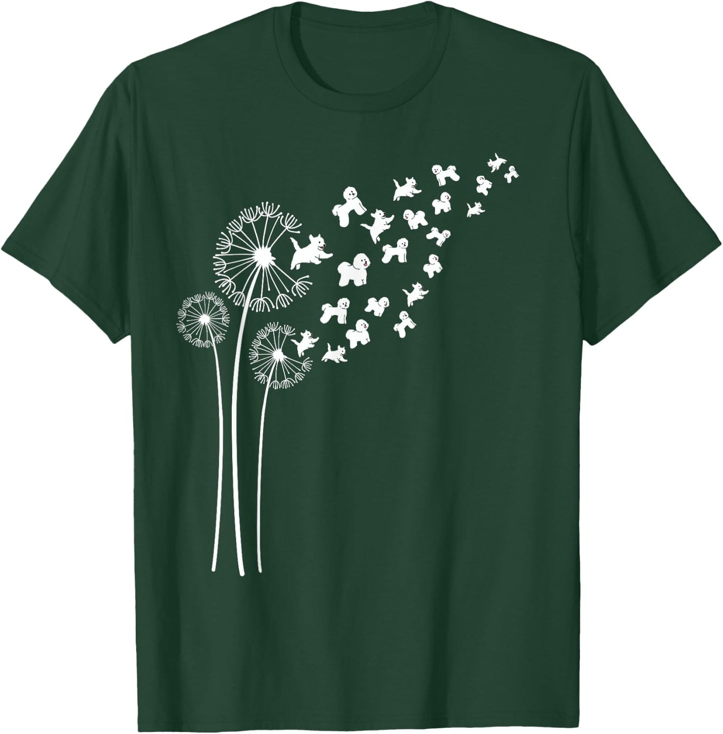 Bichon Frise Dandelion Flower For Dandelions and Dog Lover Women T-Shirt - T-Shirt | Forest