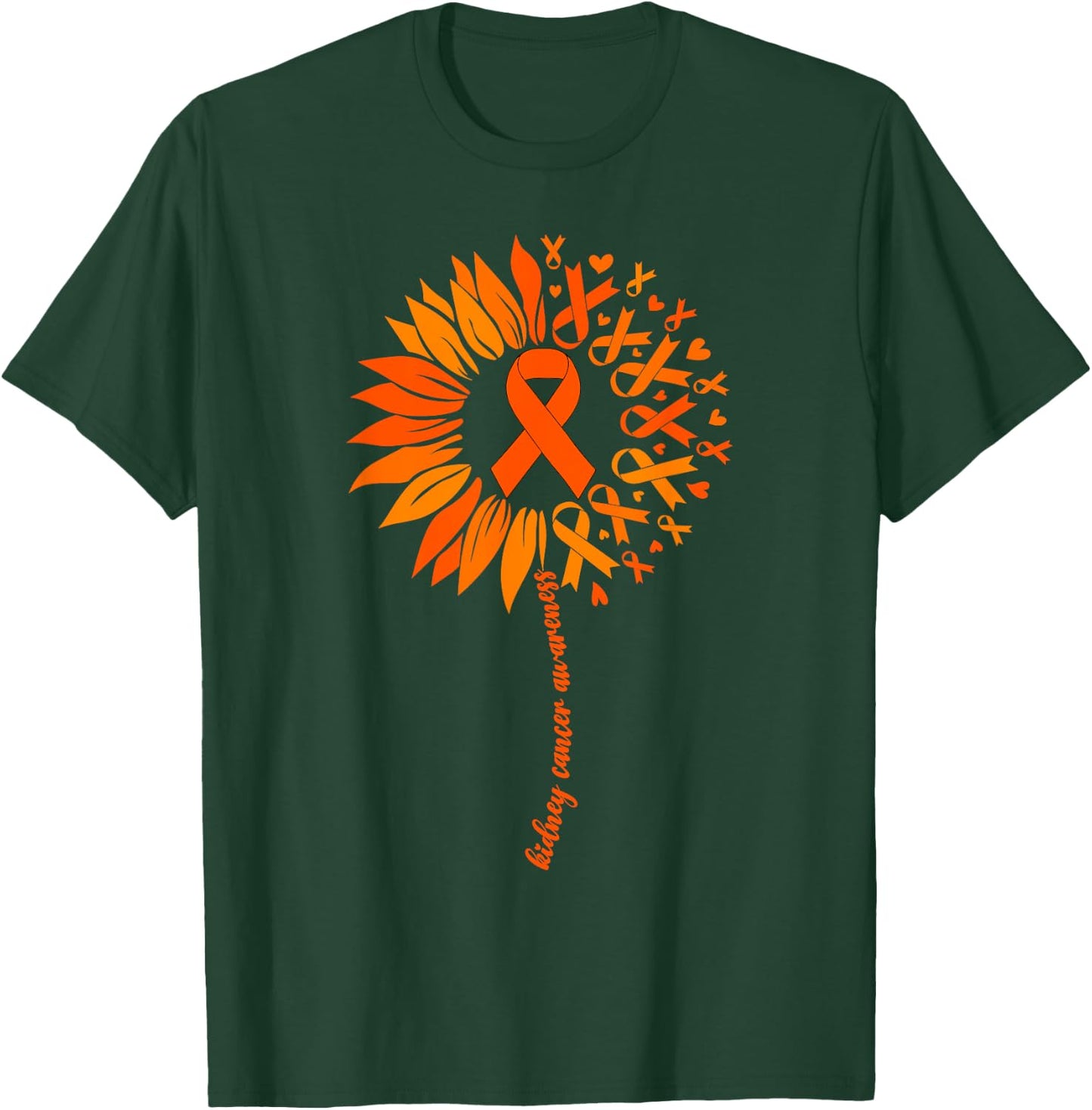 Kidney Cancer Awareness Men Ribbon Kidney Cancer T-Shirt - T-Shirt | Forest