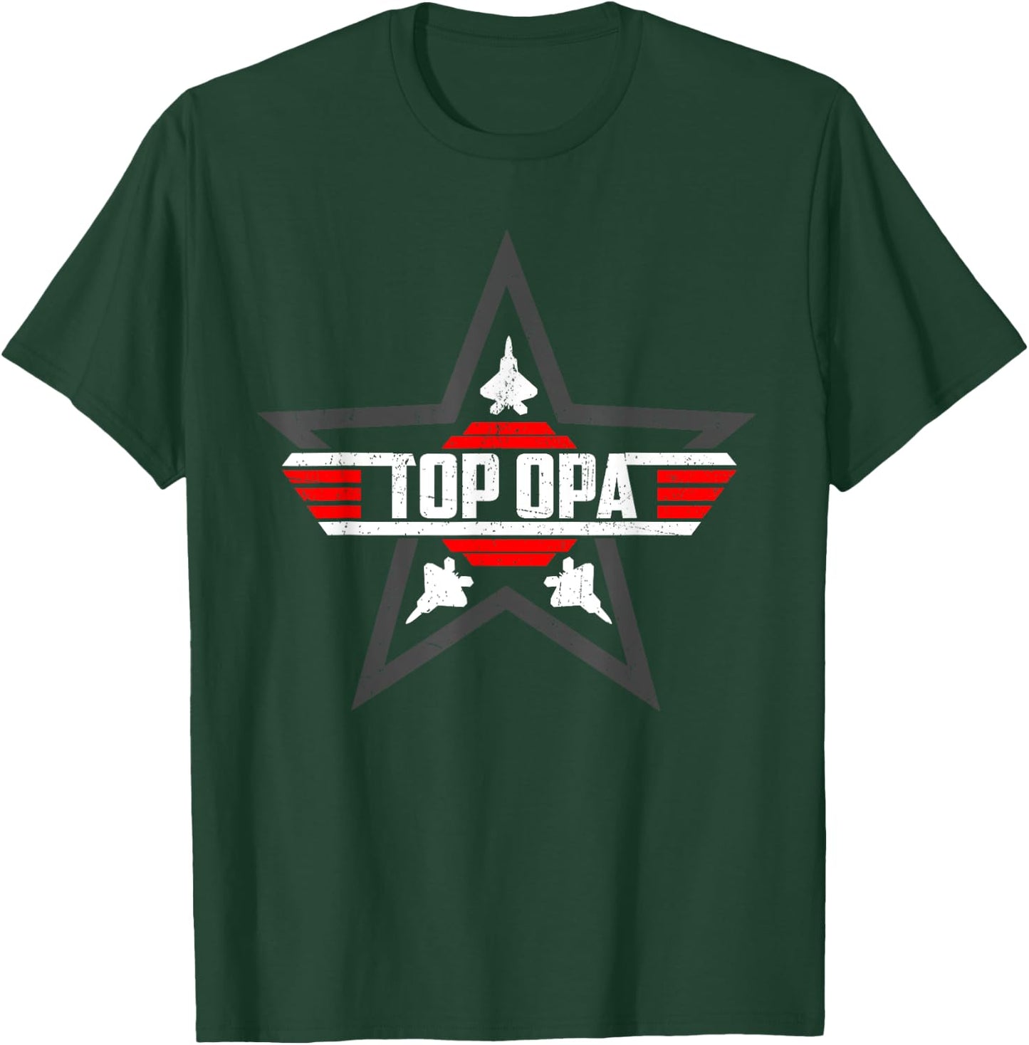 Top Opa from Son Daughter Grandpa Fathers Day T-Shirt - T-Shirt | Forest