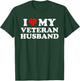 I Love My Veteran Husband For Wife Valentine's Day T-Shirt - T-Shirt | Forest