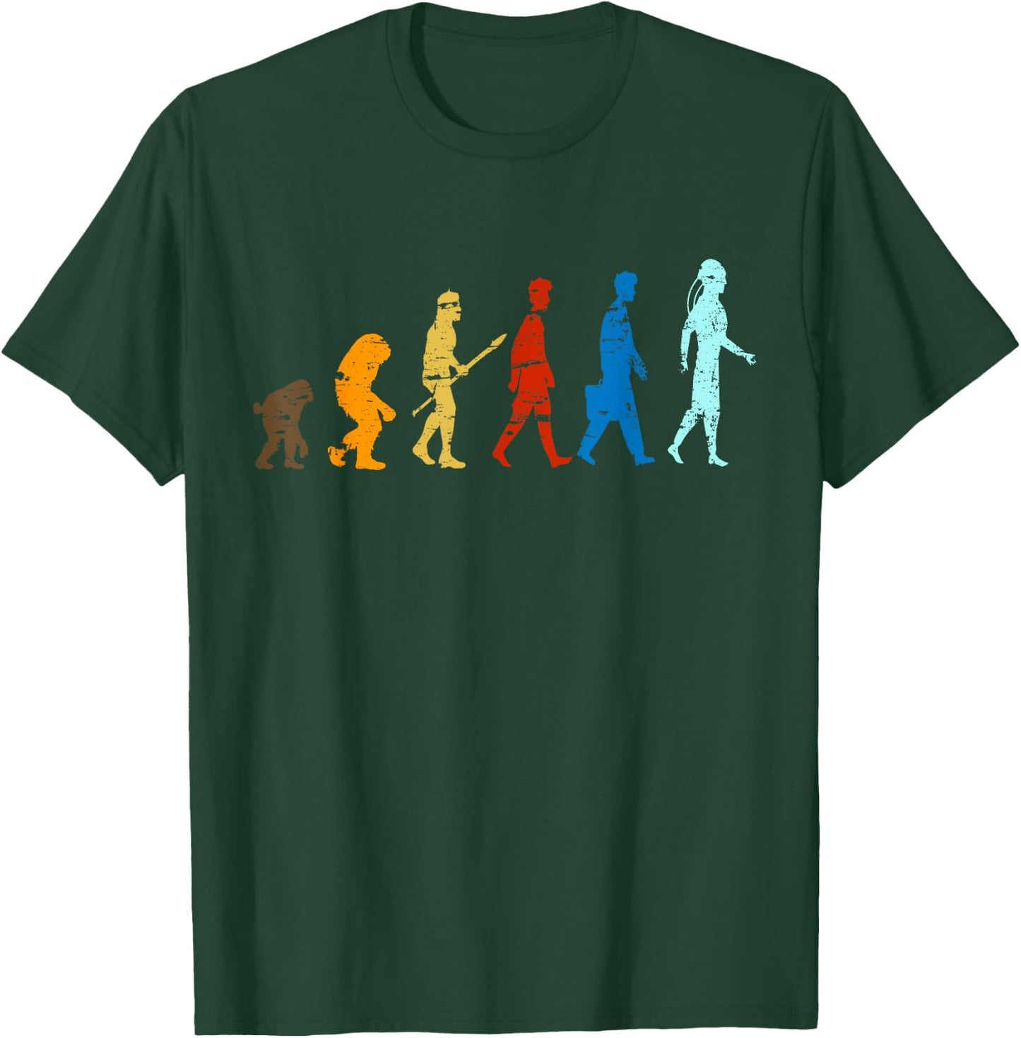 Funny Evolution Human From Ape to Robot A.I T-Shirt - T-Shirt | Forest