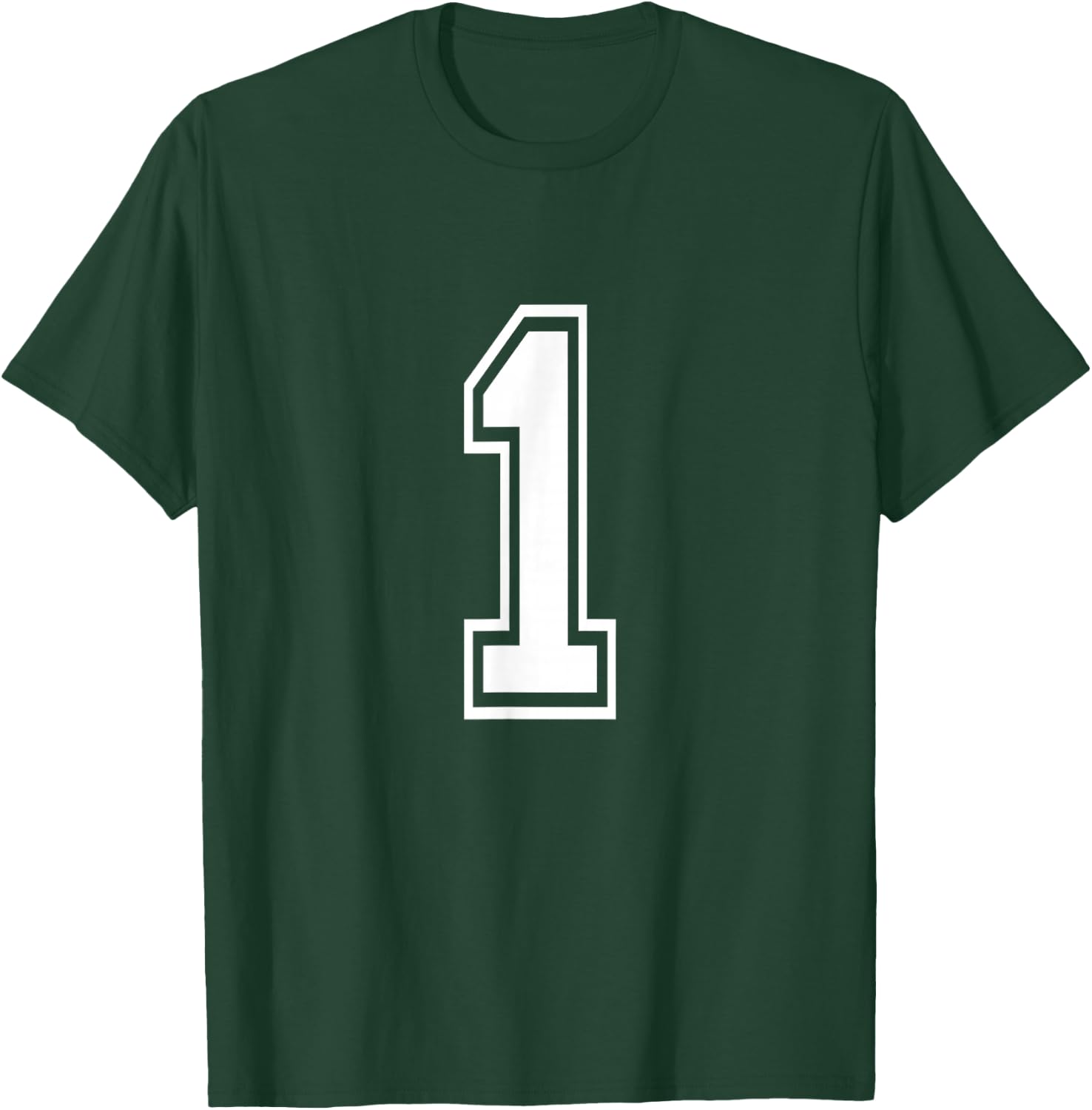 Number 1 Front + Back Varsity Sports Team 1st Birthday T-Shirt - T-Shirt | Forest