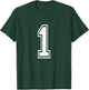 Number 1 Front + Back Varsity Sports Team 1st Birthday T-Shirt - T-Shirt | Forest