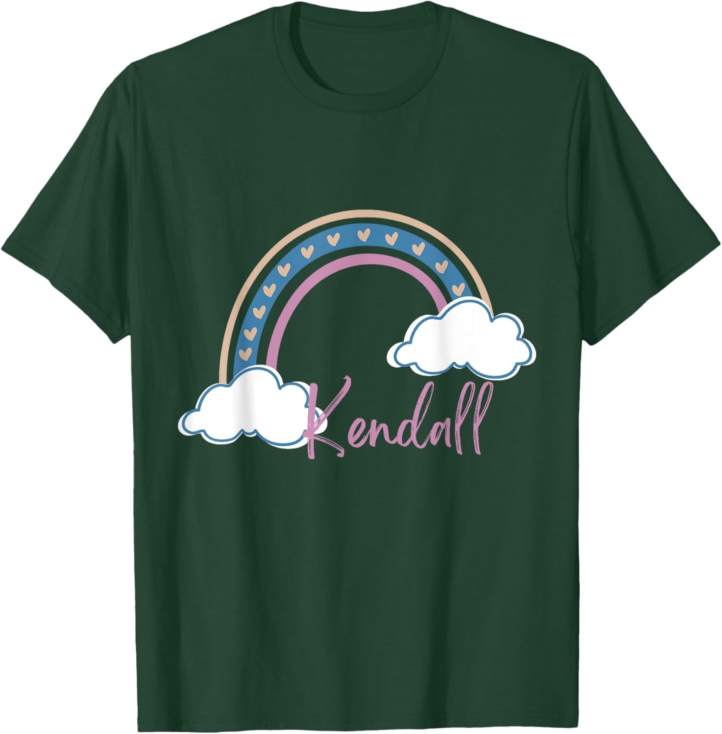 Kendall Name tag Girl Boho Rainbow Pink Kendall Rainbow T-Shirt - T-Shirt | Forest