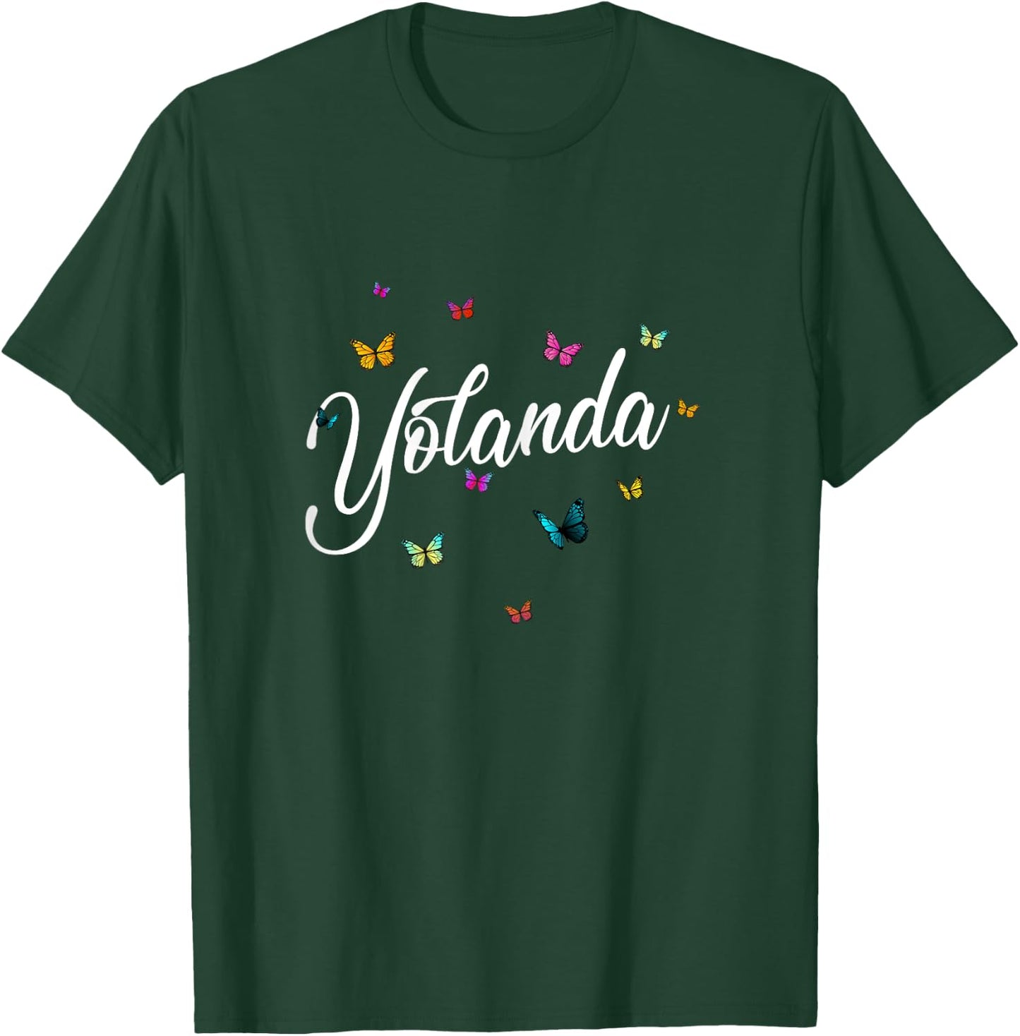 YOLANDA - Adorable girl name with colorful Butterlies T-Shirt - T-Shirt | Forest