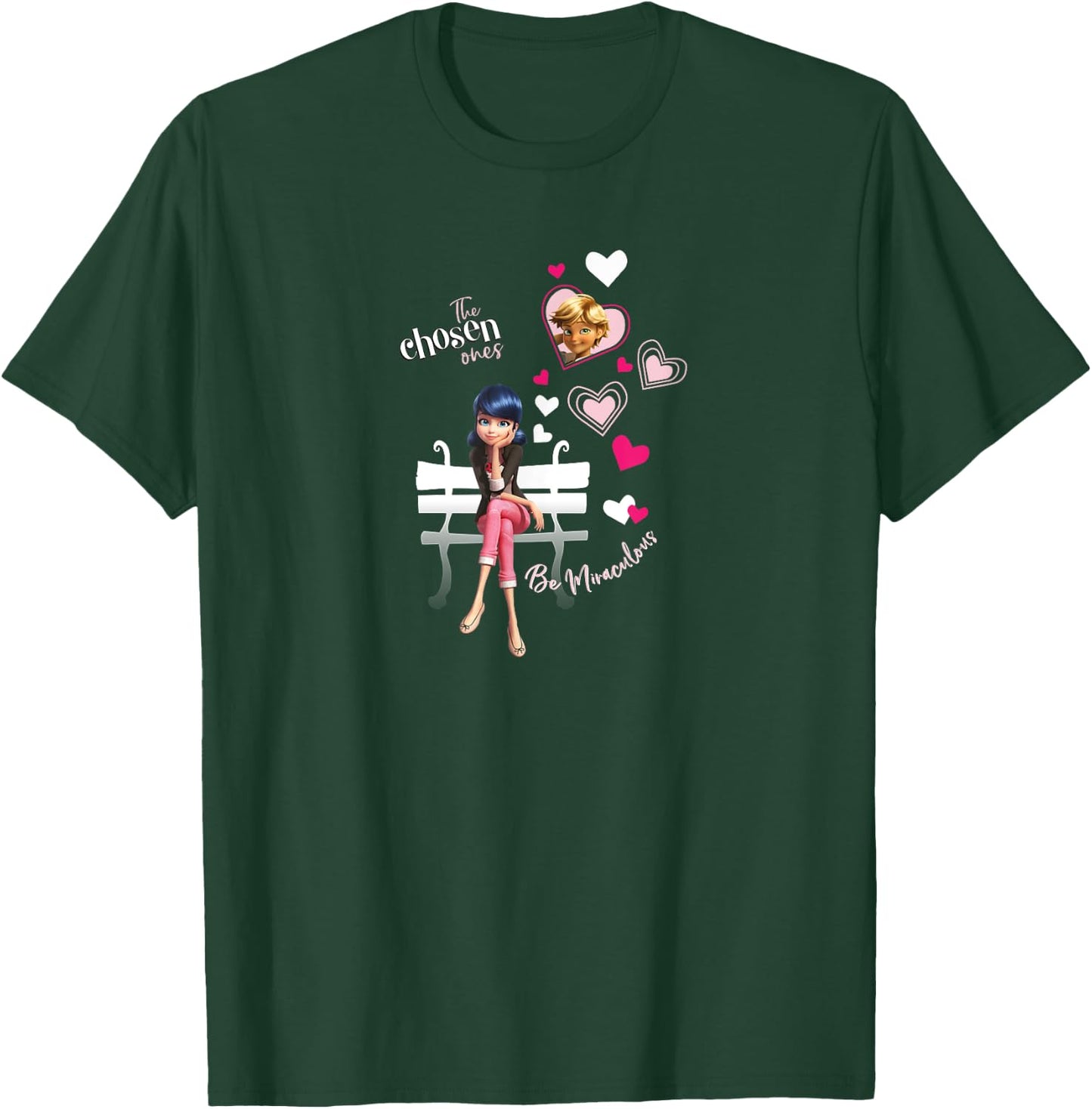 Miraculous Ladybug Charming Paris Adrien & Marinette T-Shirt - T-Shirt | Forest