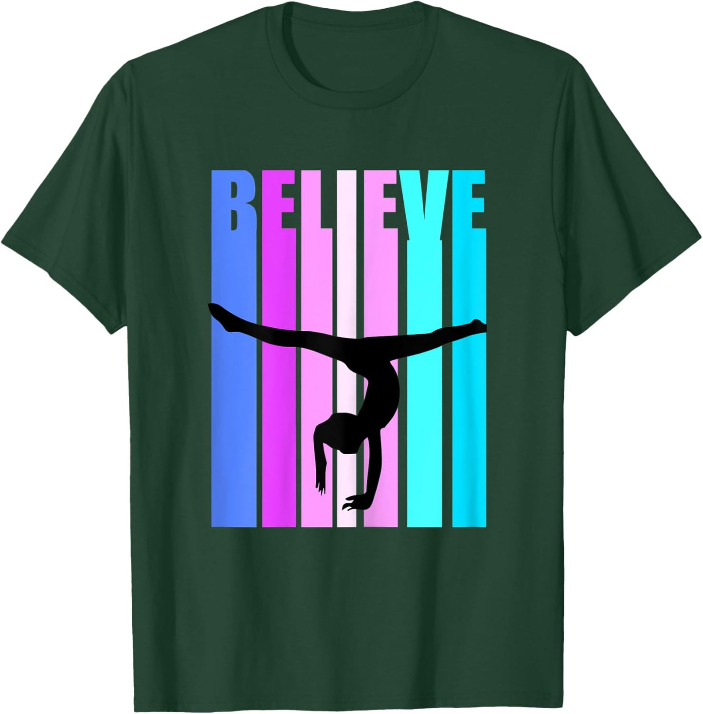 Girls Gymnastics Motivational Inspiring Handstand Queen T-Shirt - T-Shirt | Forest