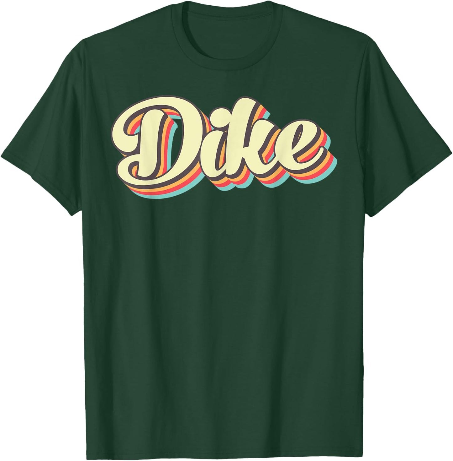 Dike Retro Art Baseball Font Vintage T-Shirt - T-Shirt | Forest