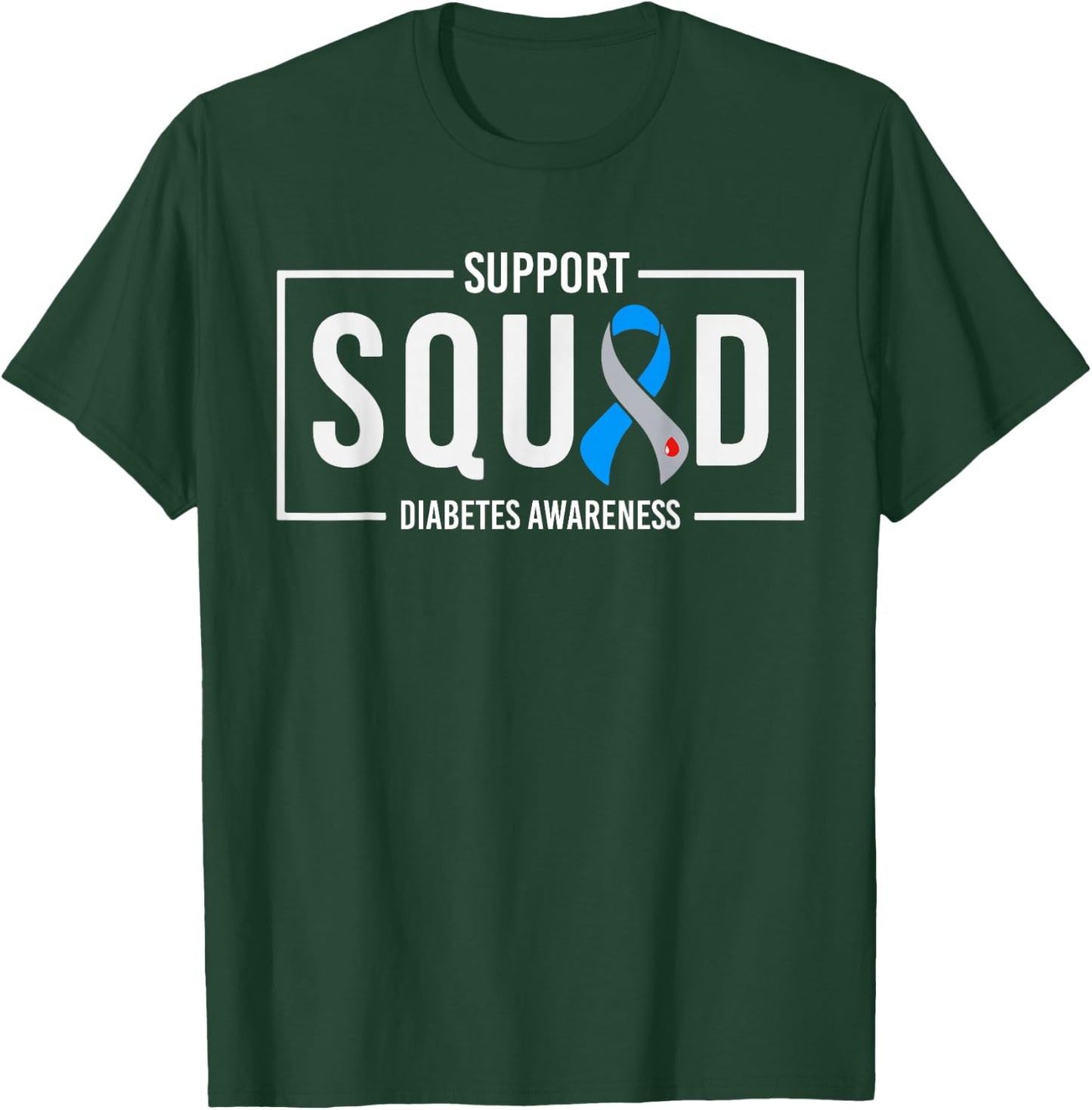 Support Squad Blue T1D Type 1 Diabetes Awareness Month T-Shirt - T-Shirt | Forest