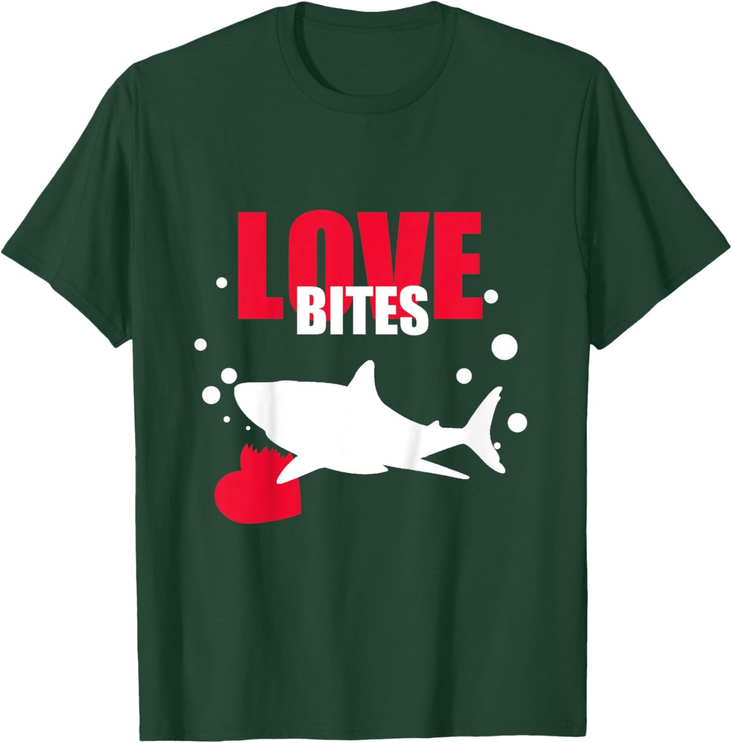 Kids Love Bites Toddler Valentines Day Shark Lover Boy Funny T-Shirt - T-Shirt | Forest