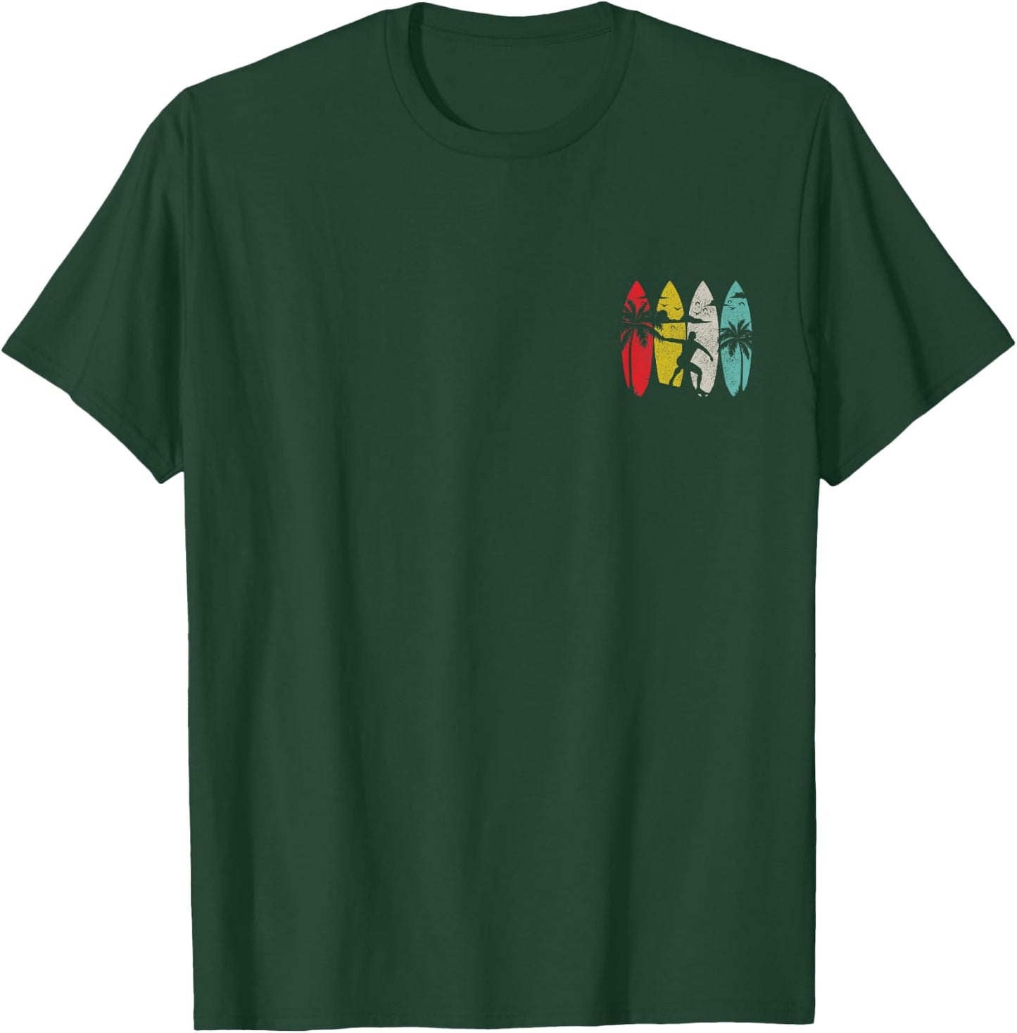Surfer Surfboard Vintage Surfing Beach Summer Surf T-Shirt - T-Shirt | Forest