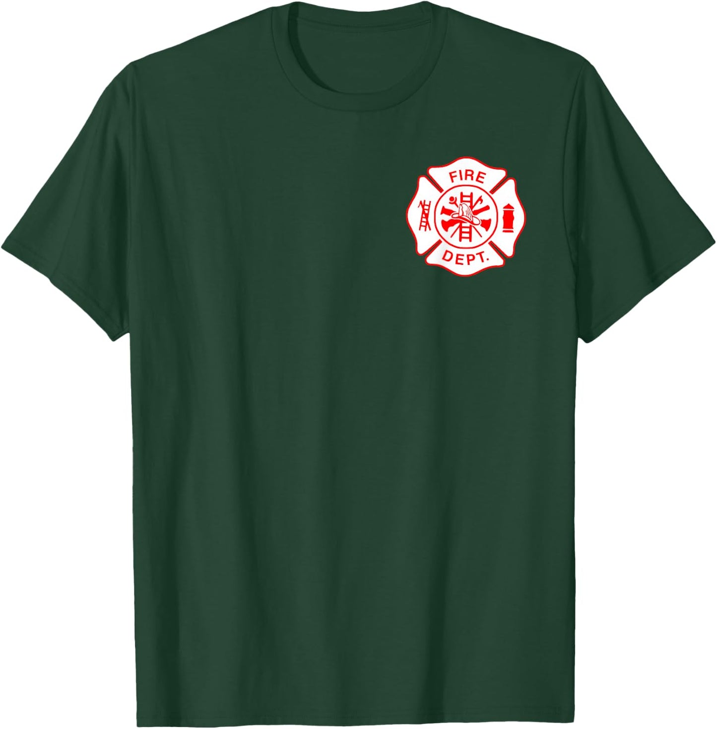 Fire Department Logo Uniform Fireman Symbol Firefighter Gear T-Shirt - T-Shirt | Forest