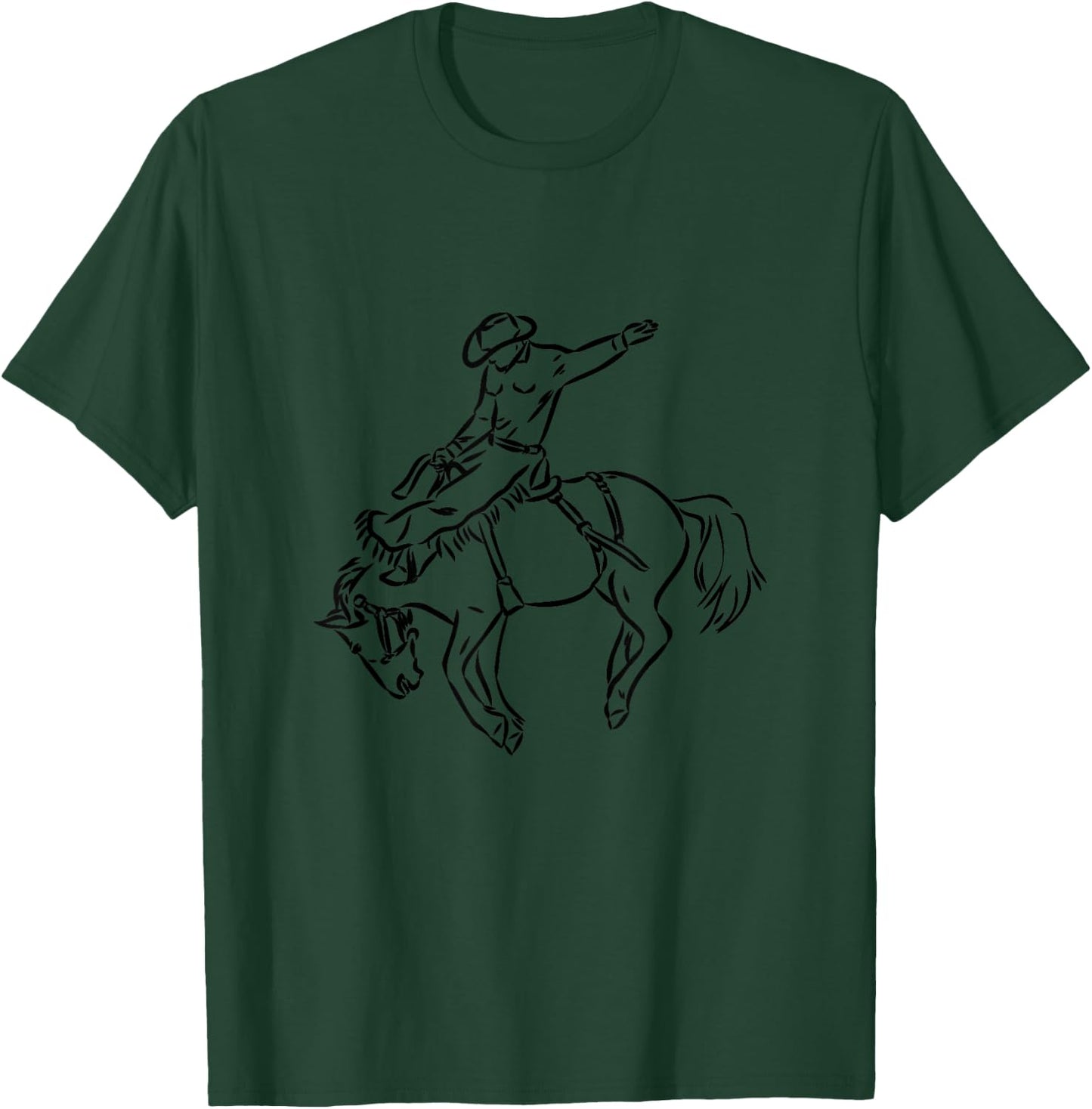 Vintage Rodeo Shirt Bucking Bronco Horse Western Cowboy T-Shirt - T-Shirt | Forest