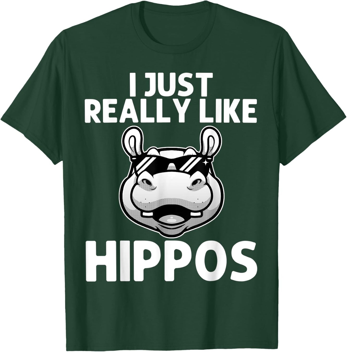 Funny Hippo Design Women Kids Hippopotamus Lover T-Shirt - T-Shirt | Forest