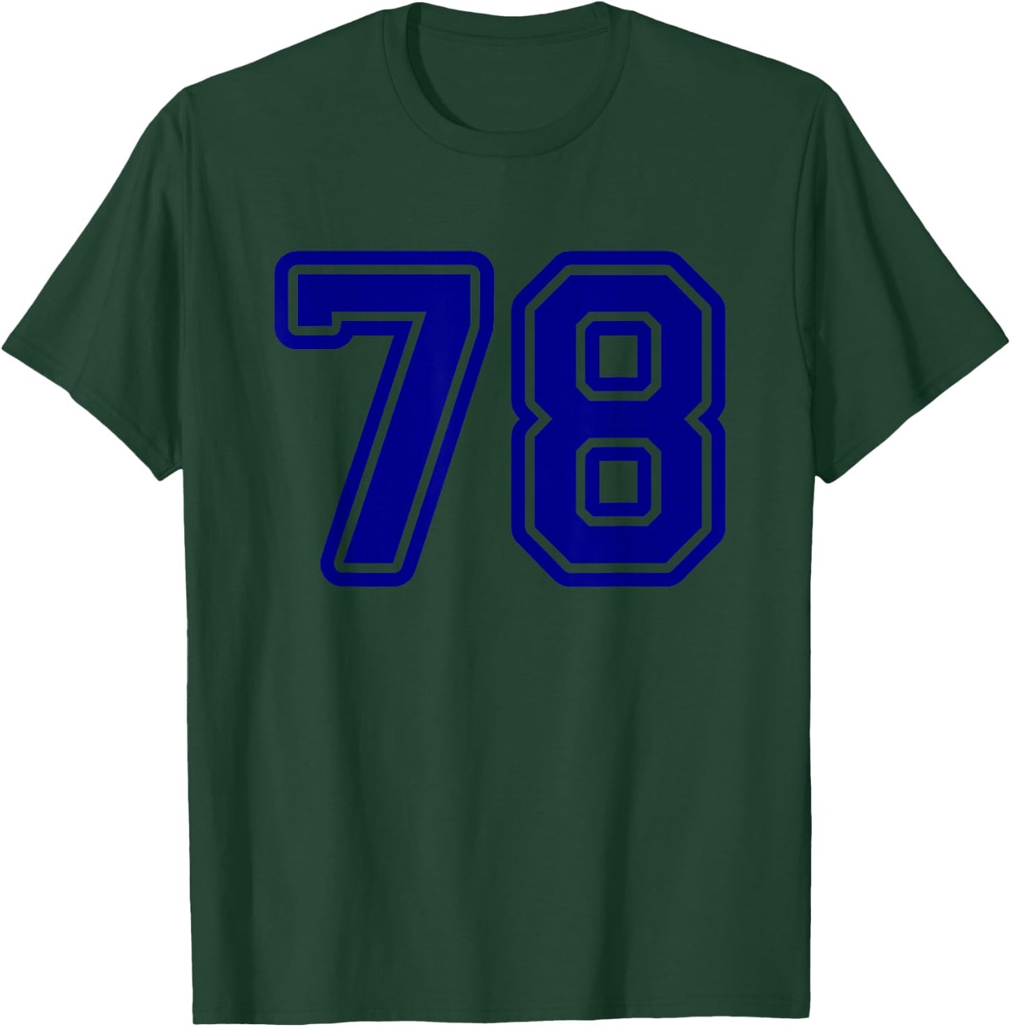 Number #78 Blue Sport Varsity Number 78 T-Shirt - T-Shirt | Forest