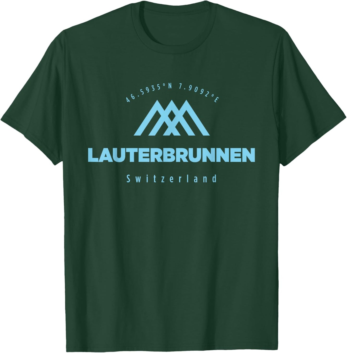 Lauterbrunnen Mountain Holiday Skiing Switzerland T-Shirt - T-Shirt | Forest