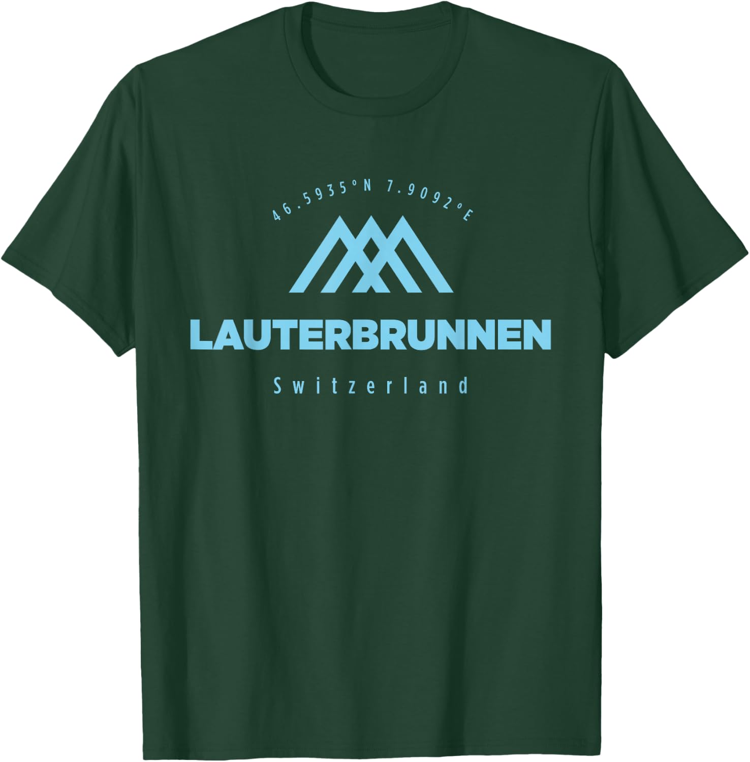 Lauterbrunnen Mountain Holiday Skiing Switzerland T-Shirt - T-Shirt | Forest