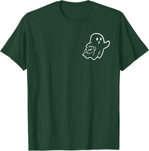Ghost Playing Football Pocket Retro Halloween Costume Sports T-Shirt - T-Shirt | Forest