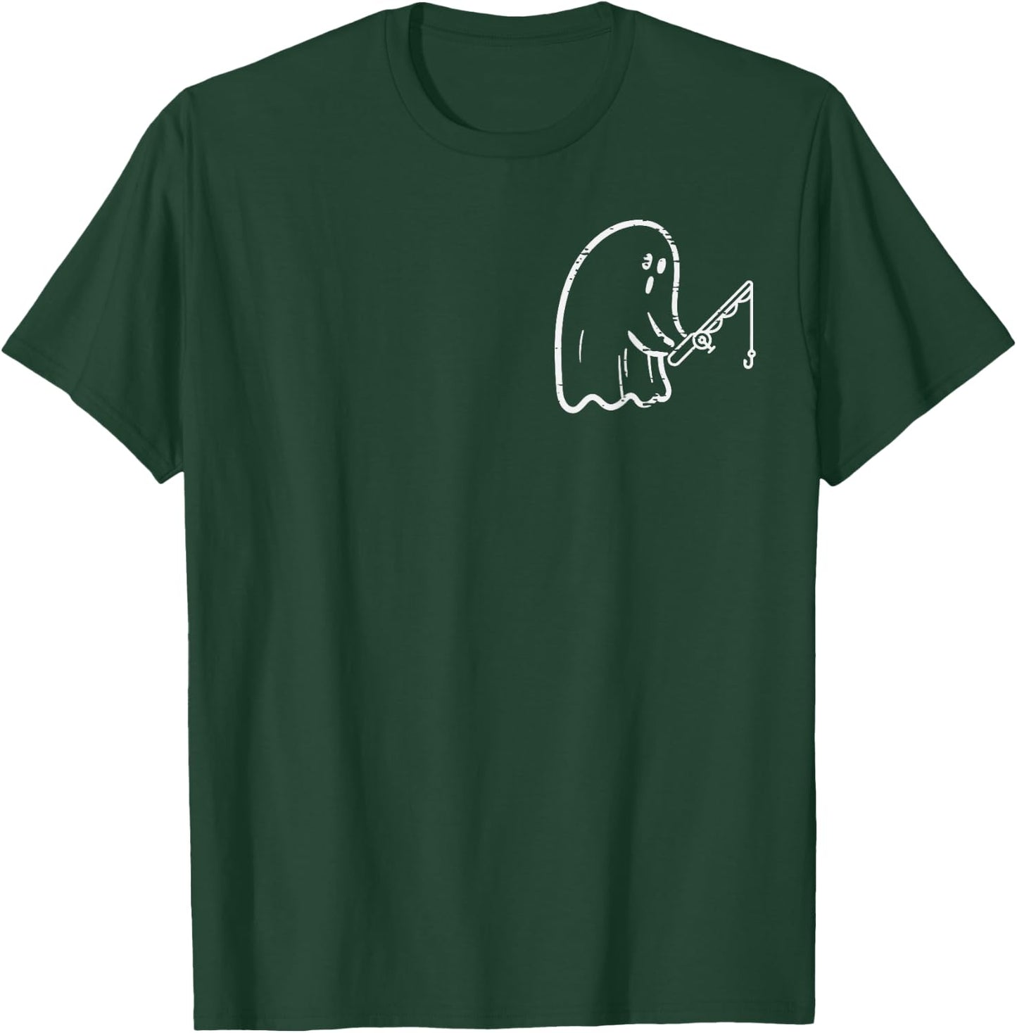 Ghost Fishing Pocket Retro Halloween Costume Men Boys Kids T-Shirt - T-Shirt | Forest