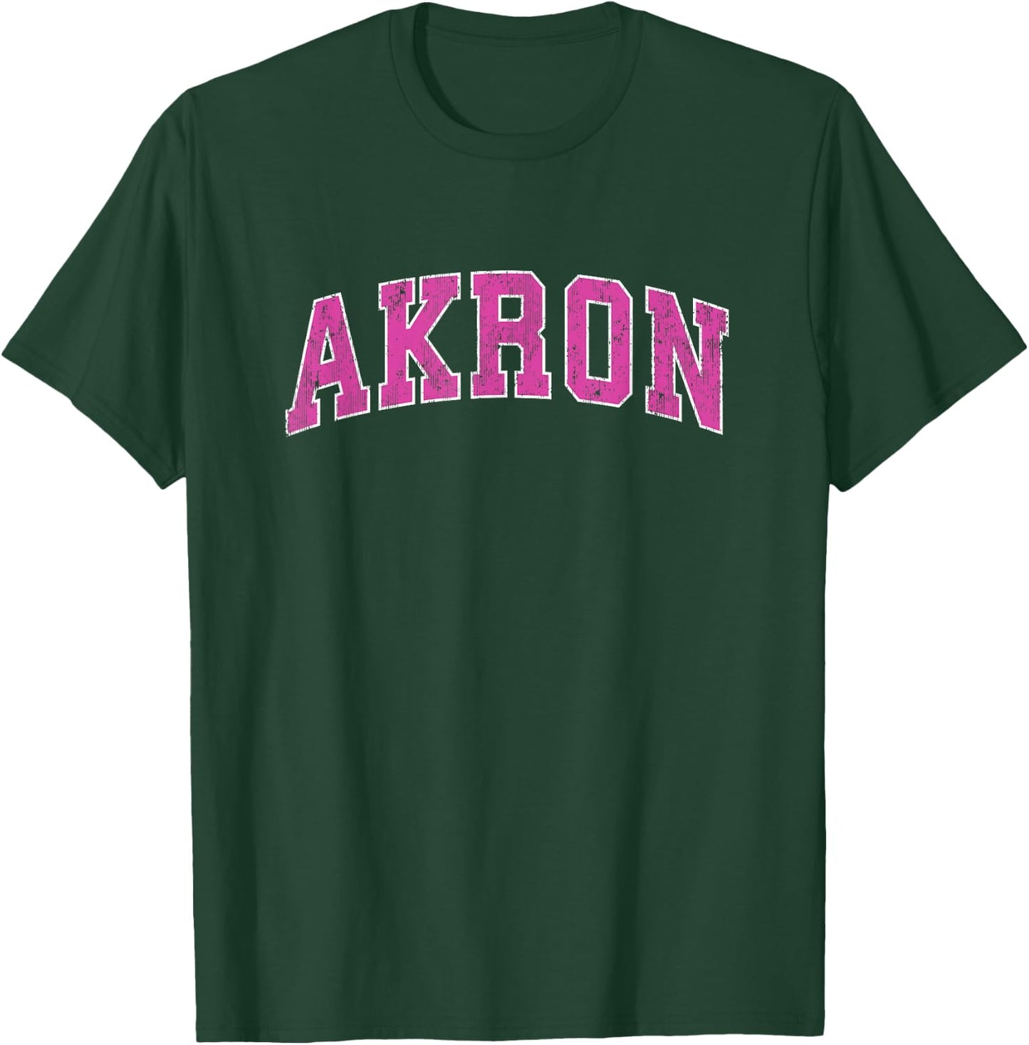 Akron Ohio OH Vintage Sports Design Pink Design T-Shirt - T-Shirt | Forest