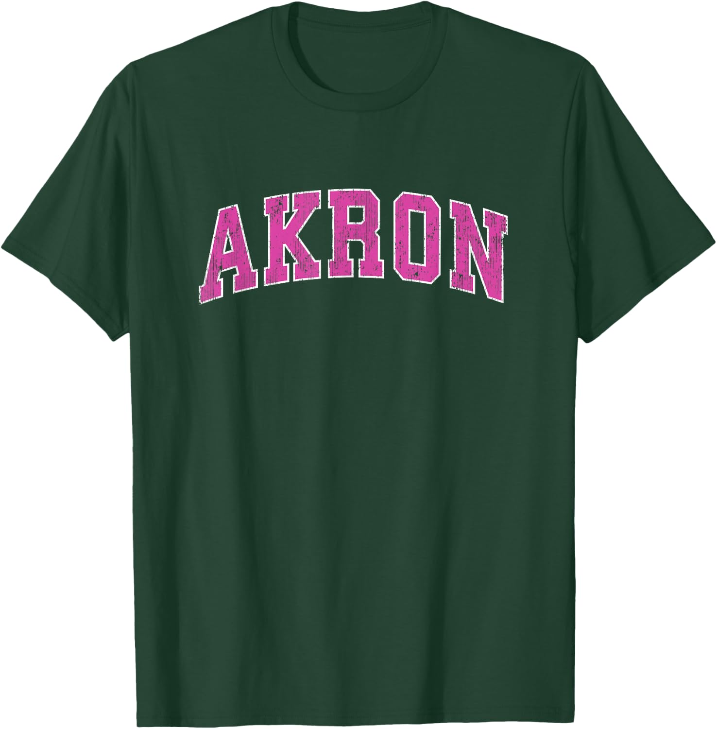 Akron Ohio OH Vintage Sports Design Pink Design T-Shirt - T-Shirt | Forest