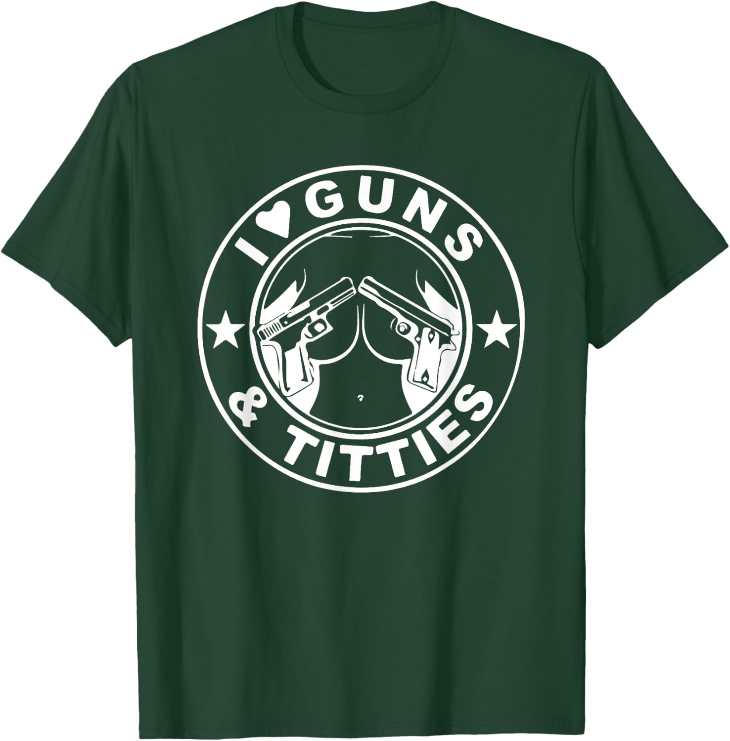 Gun lovers Pro Amendment I love guns and ti-ties T-Shirt - T-Shirt | Forest