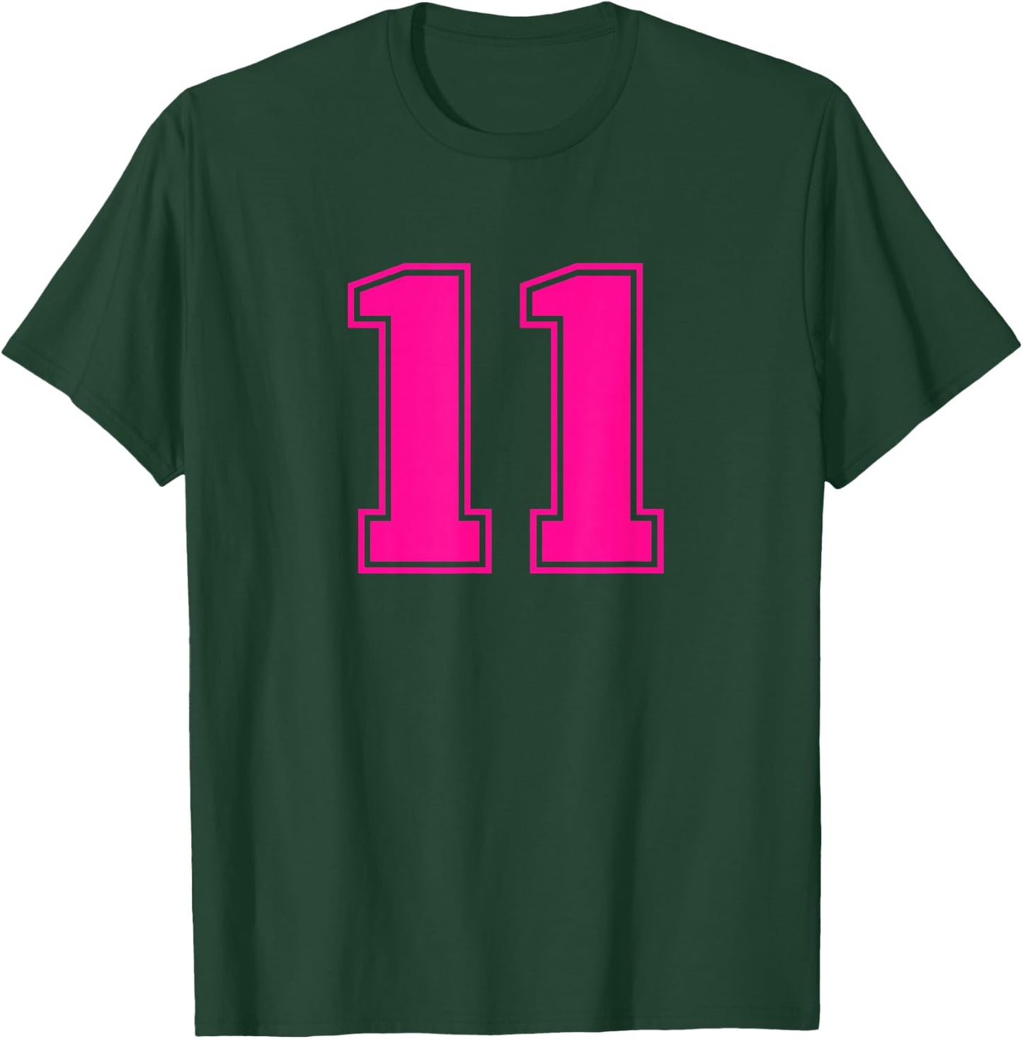 Pink Sports Team Number #11 T-Shirt - T-Shirt | Forest
