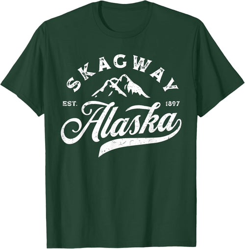 Skagway Alaska AK Vintage Mountains Vacation Souvenir