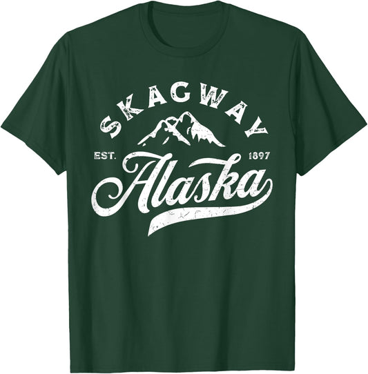 Skagway Alaska AK Vintage Mountains Vacation Souvenir T-Shirt - T-Shirt | Forest